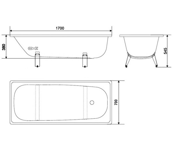 ванна стальная WHITE WAVE OPTIMO 170х70